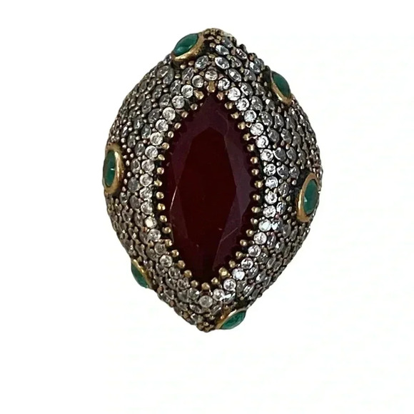 High End Unique Turkish Rhinestone Statement Ring - Picture 3 of 7